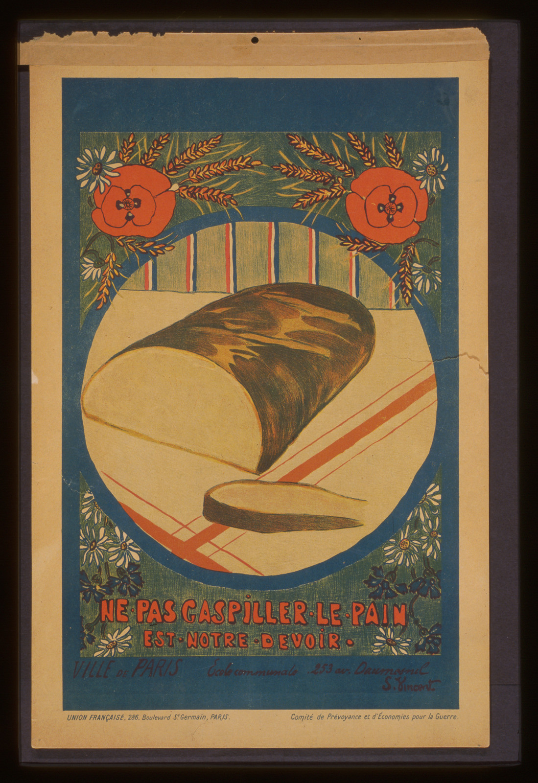 Ne pas gaspiller le pain est notre devoir, 1918 — vintage poster