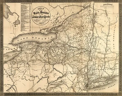 Map of the Rail Roads of the State of New York, 1870