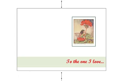 The Geranium Fairy card with 'To the one I love...'