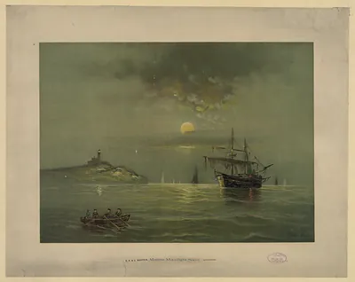Marine Moonlight Scene