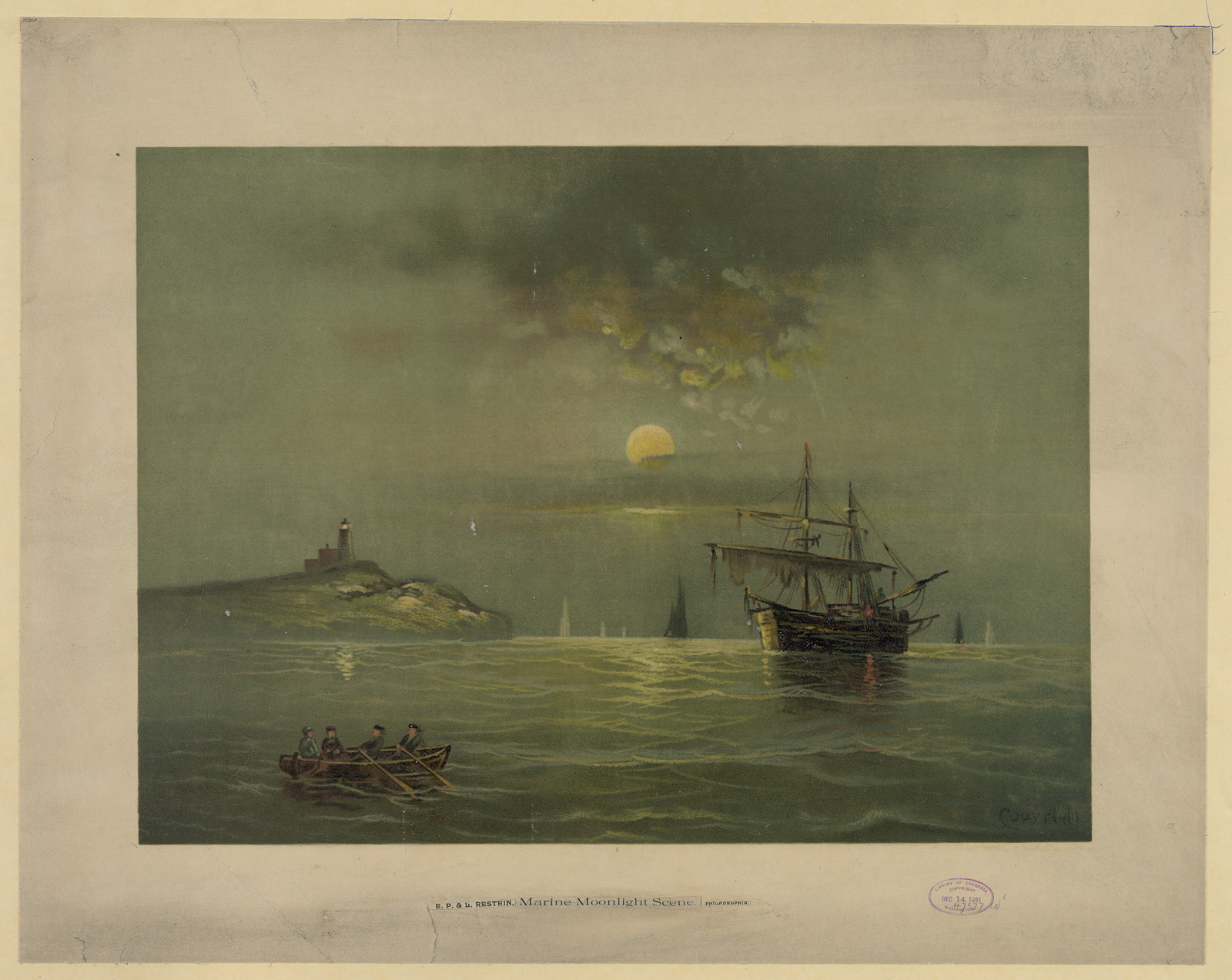 Marine Moonlight Scene — historic image