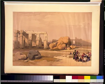 Fragments of the great colossus at the memnorium--Thebes / David Roberts, R.A.