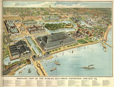 Bird's-Eye View of the World's Columbian Exposition, Chicago, 1893