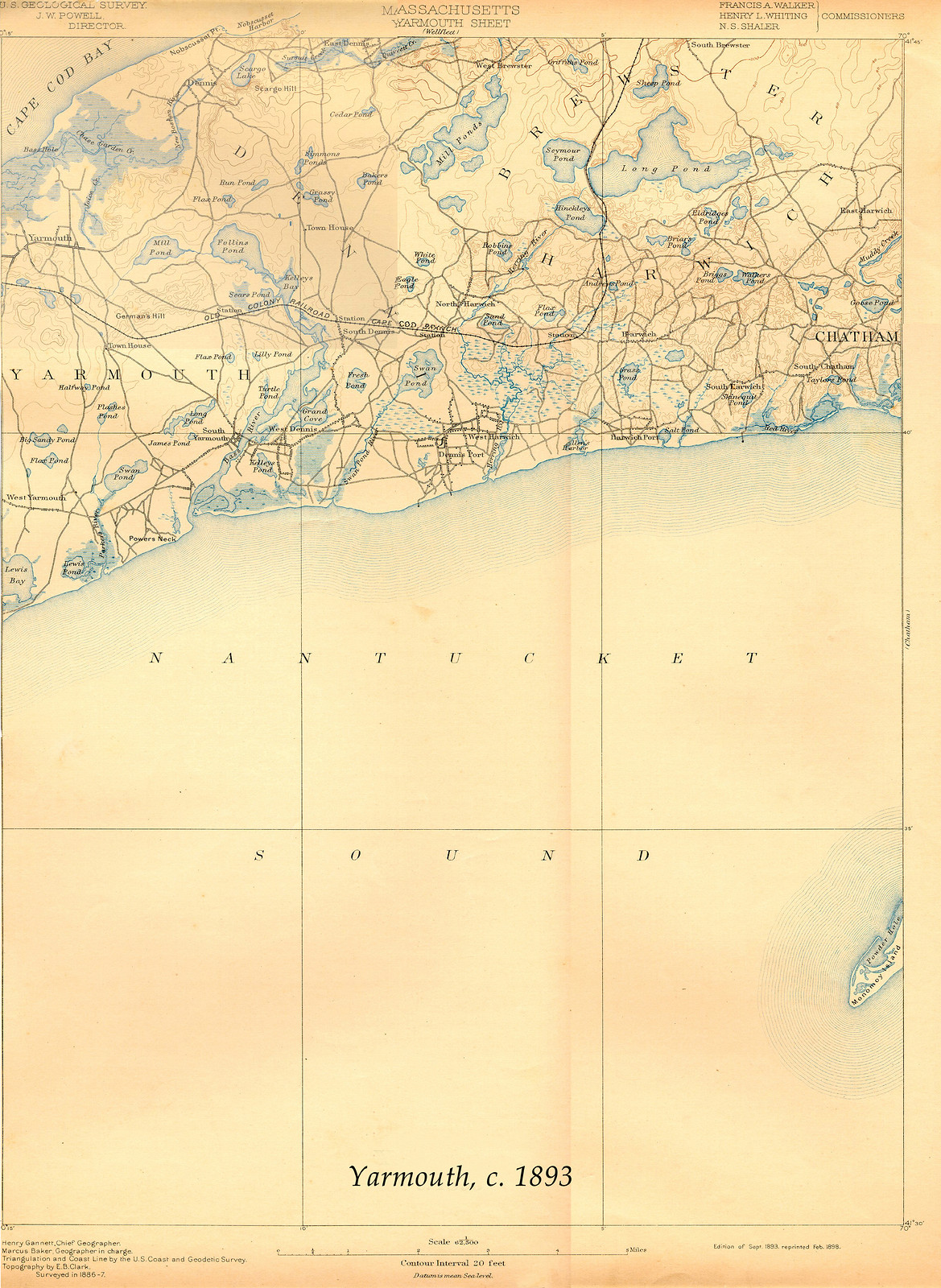 Yarmouth USGS 1893-GC, Massachusetts — antique map
