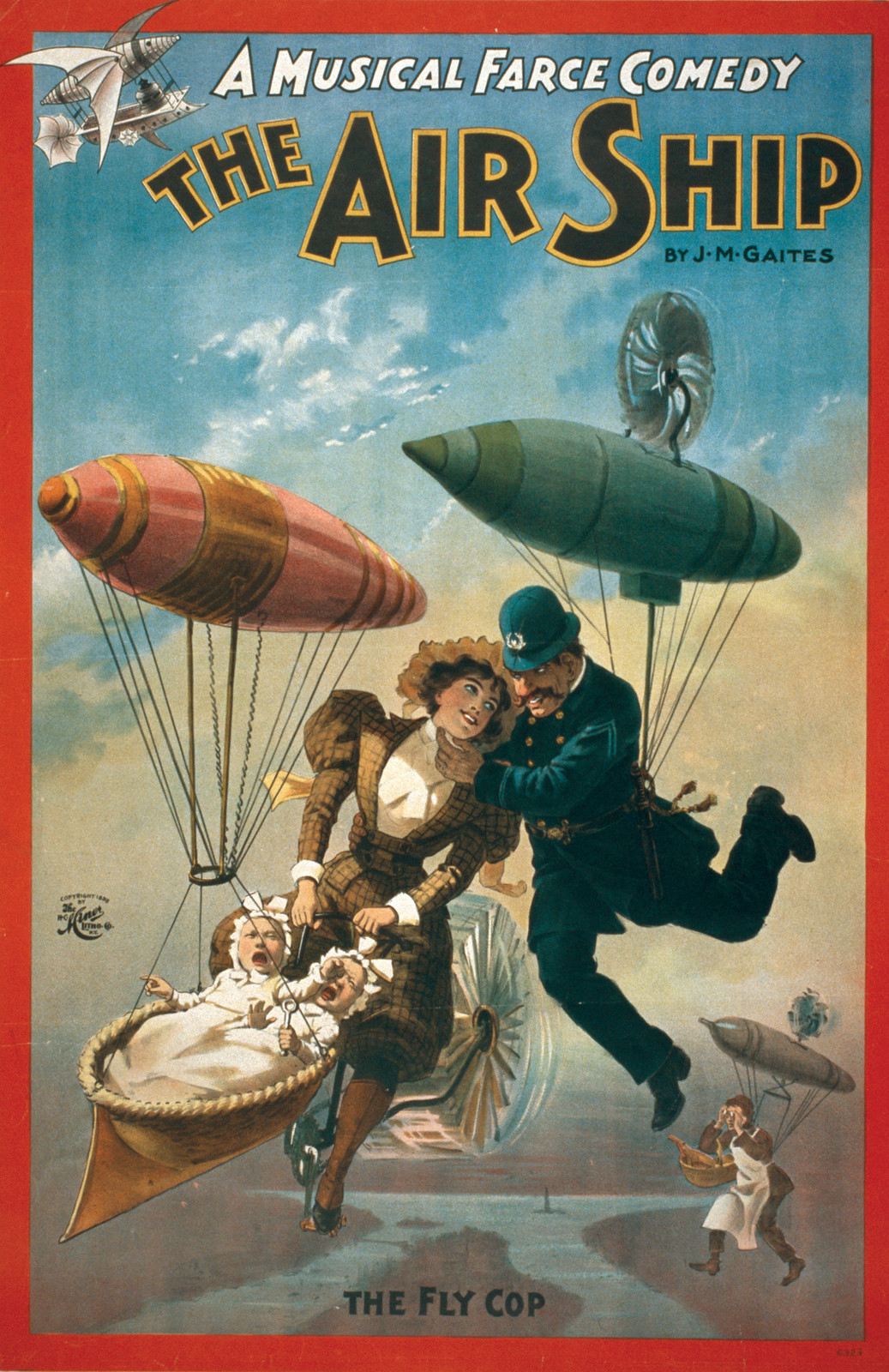 The Air Ship: a musical farce comedy poster — vintage poster