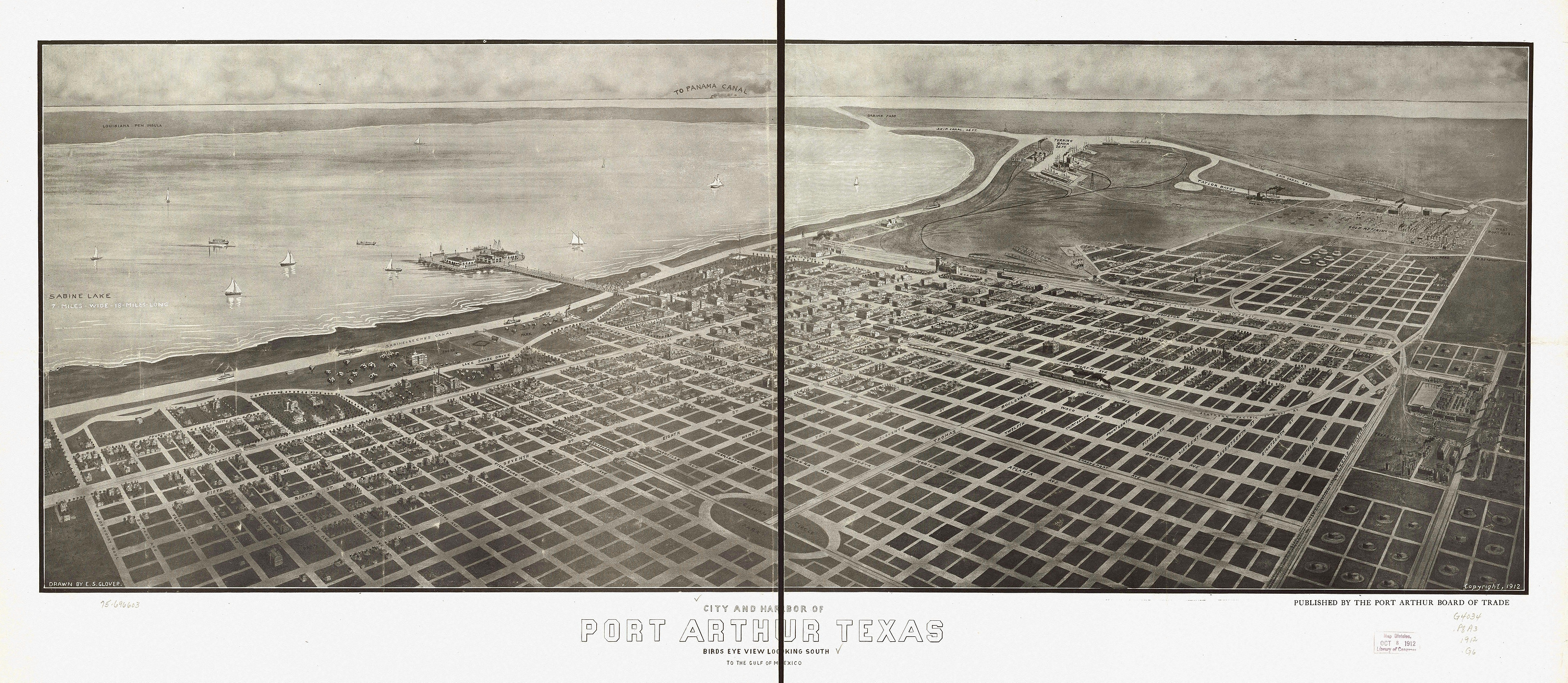 Port Arthur, Texas, 1912, 1912 — antique map