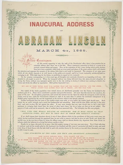 Inaugural Address of Abraham Lincoln, March 4th, 1865