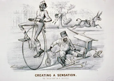 Creating a sensation: The Bully Boy" on a bicycle"