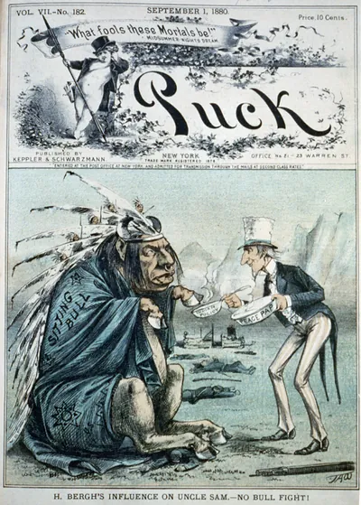 H. Bergh's influence on Uncle Sam - no bull fight!