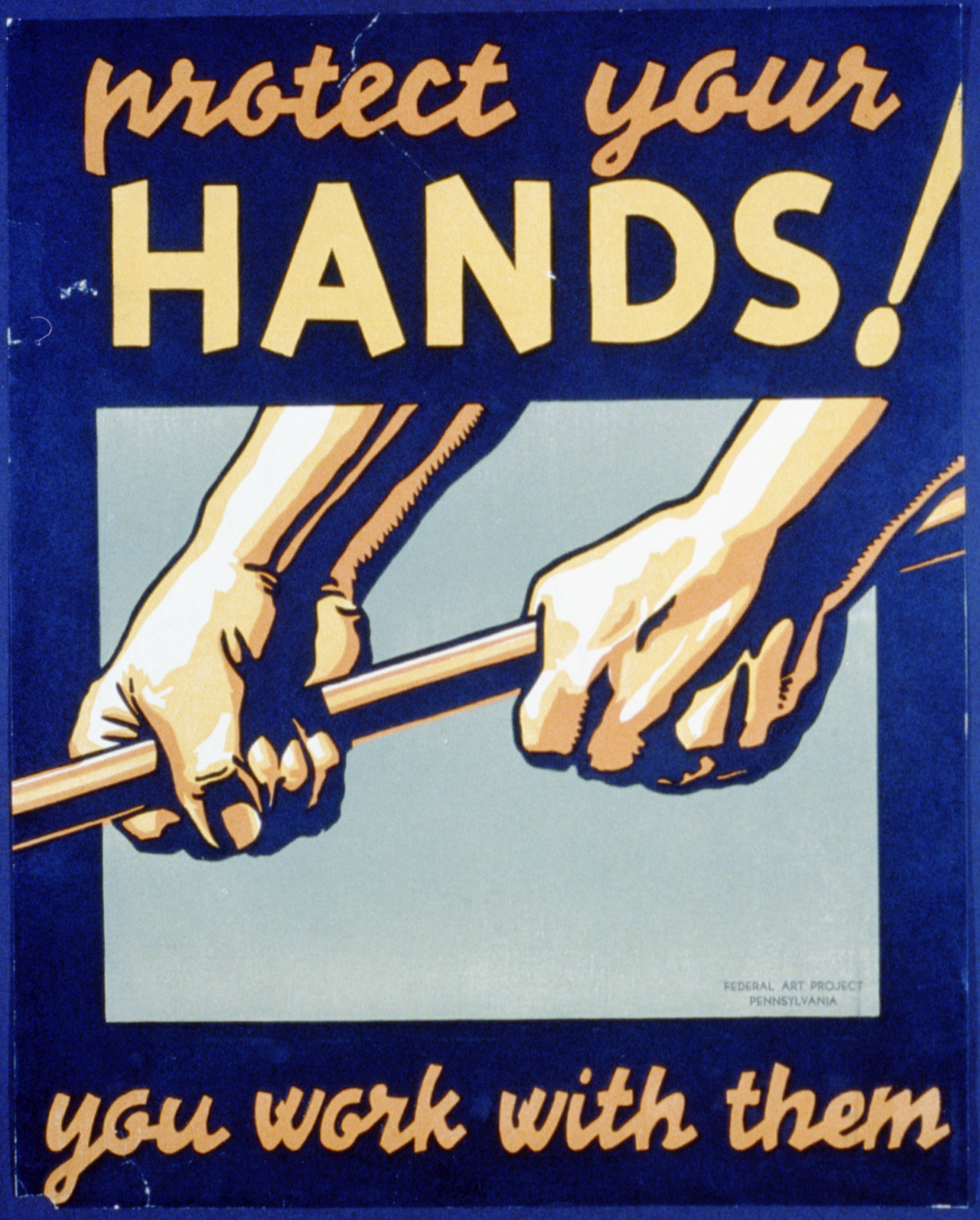 Protect your hands! You work with them., 1936 — vintage poster