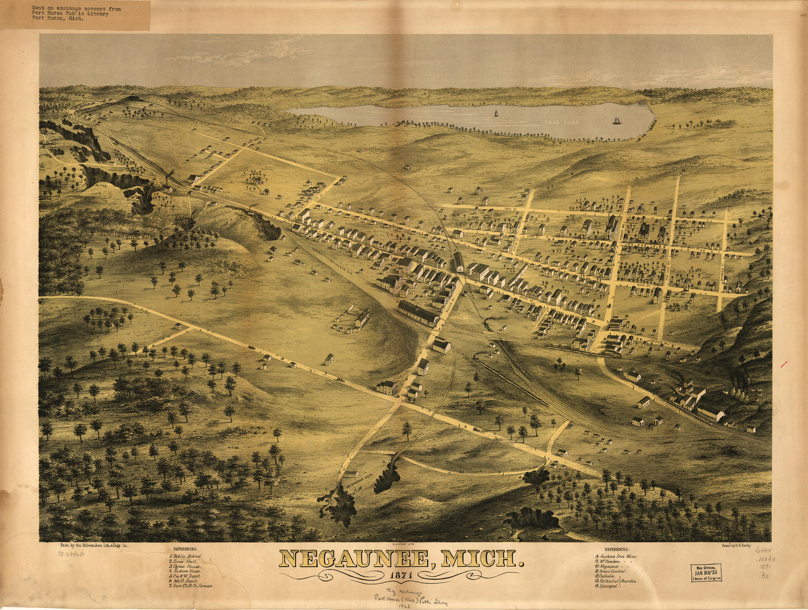 Negaunee, Michigan, 1871, 1871 — antique map