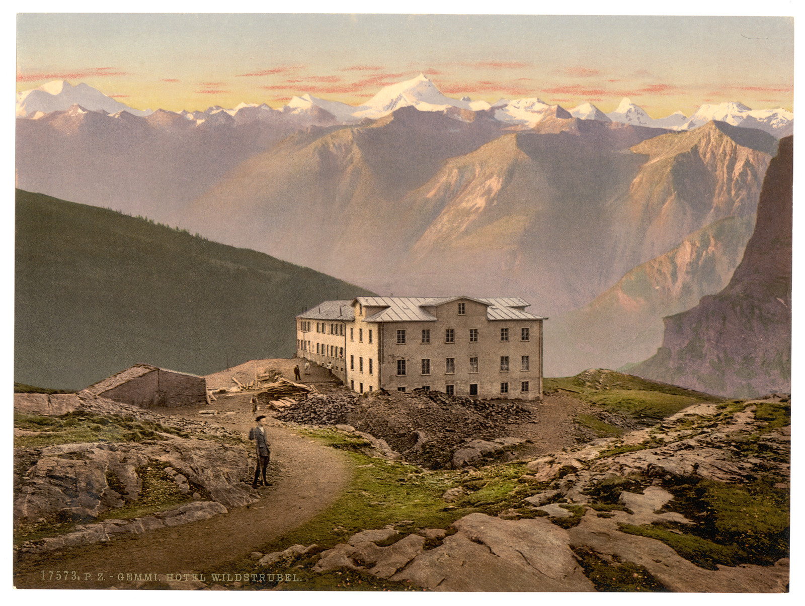 Gemmi Hotel Wildstrubel Bernese Oberland Switzerland, [between ca. 1890 and ca. 1900]. — historic print