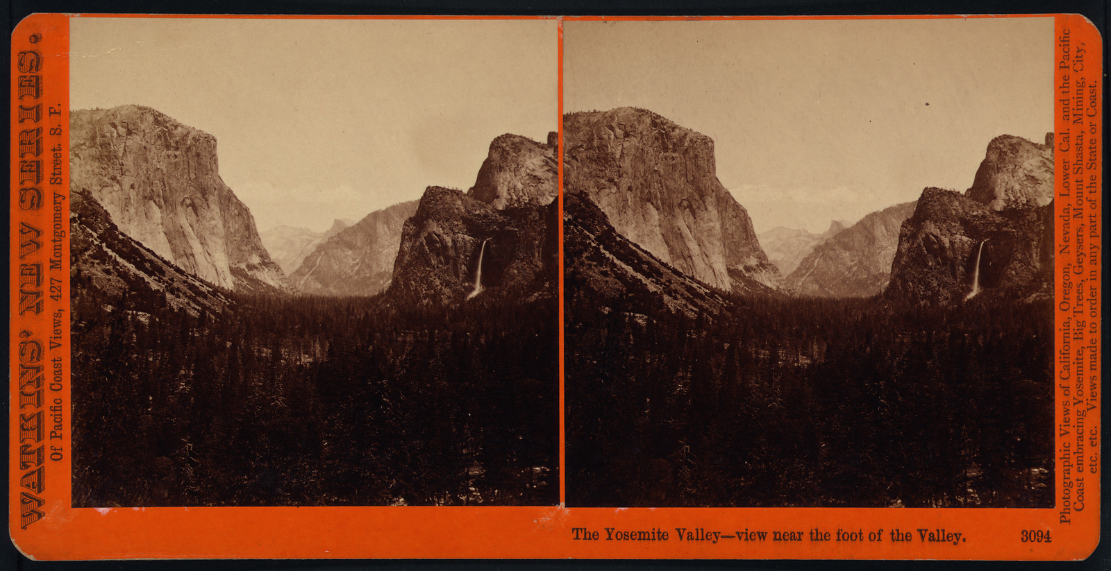 The Yosemite Valley-view near the foot of the Valley., 1879 — historic photograph