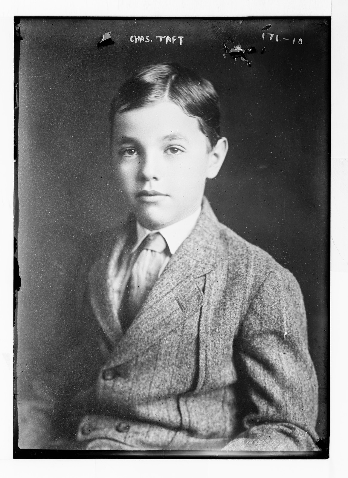 Chas. Taft, portrait bust of young boy, n/a — historic photograph