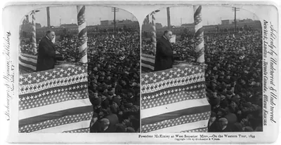 President McKinley at West Superior, Minn. - on the western tour, 1899 [making speech]