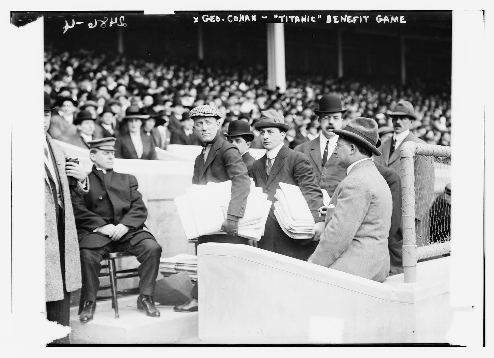 Geo. Cohan at TITANIC Game, n/a — historic photograph