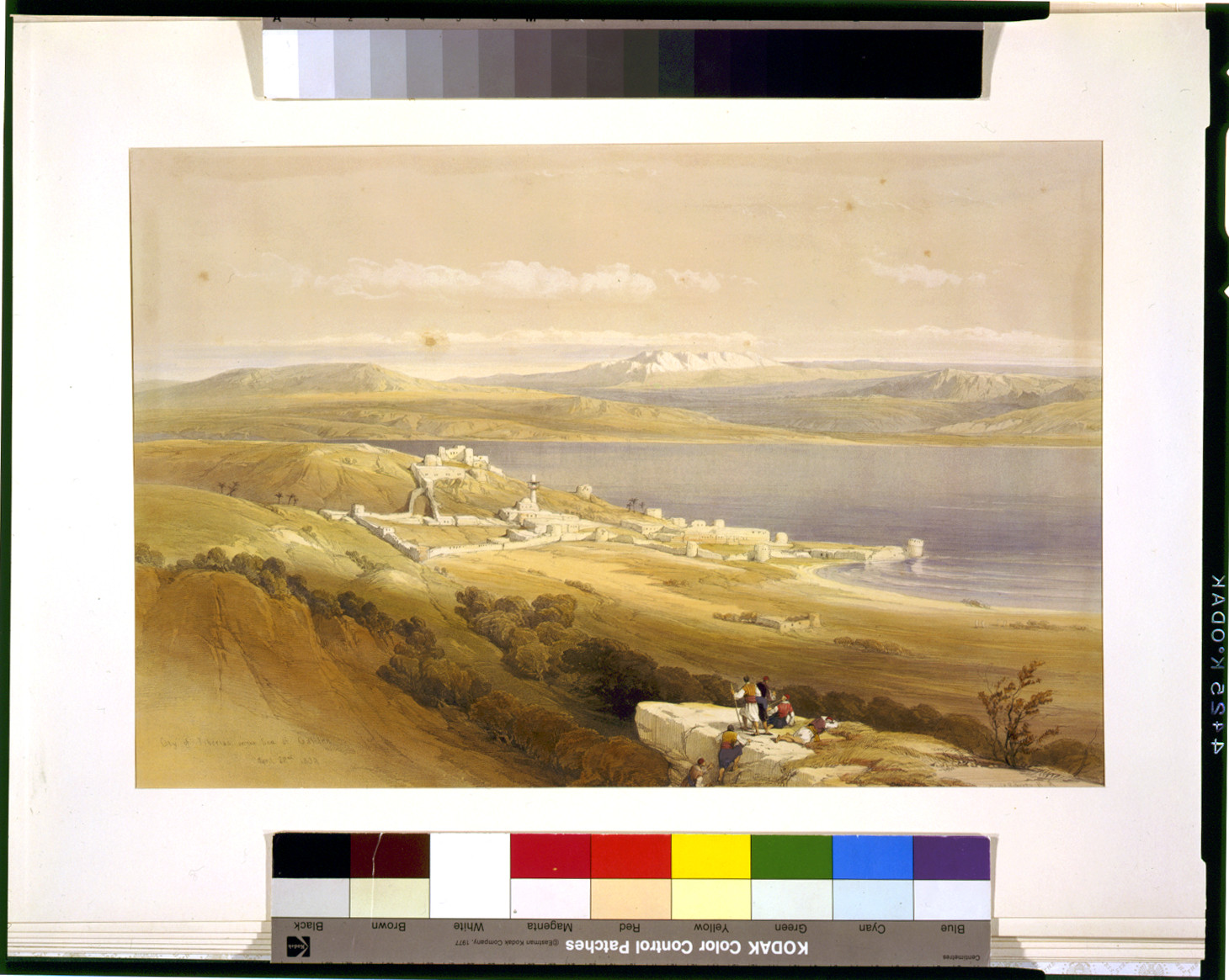 City of Tibarias (i.e., Tiberias) on the Sea of Galilee April 22nd 1839 / David Roberts, R.A., [published 1842] — antique lithograph