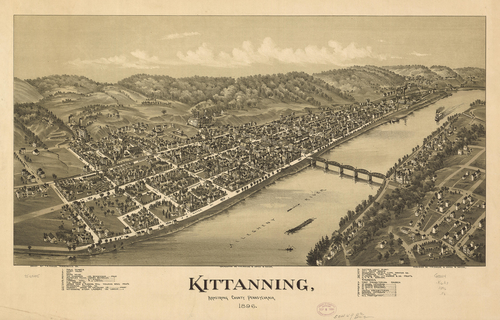Kittanning, Pennsylvania, 1896, 1896 — antique map