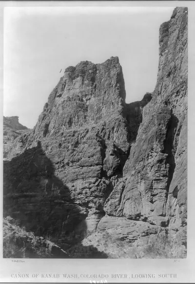 Cañon of Kanab Wash, Colorado River, looking South / W. Bell, phot.
