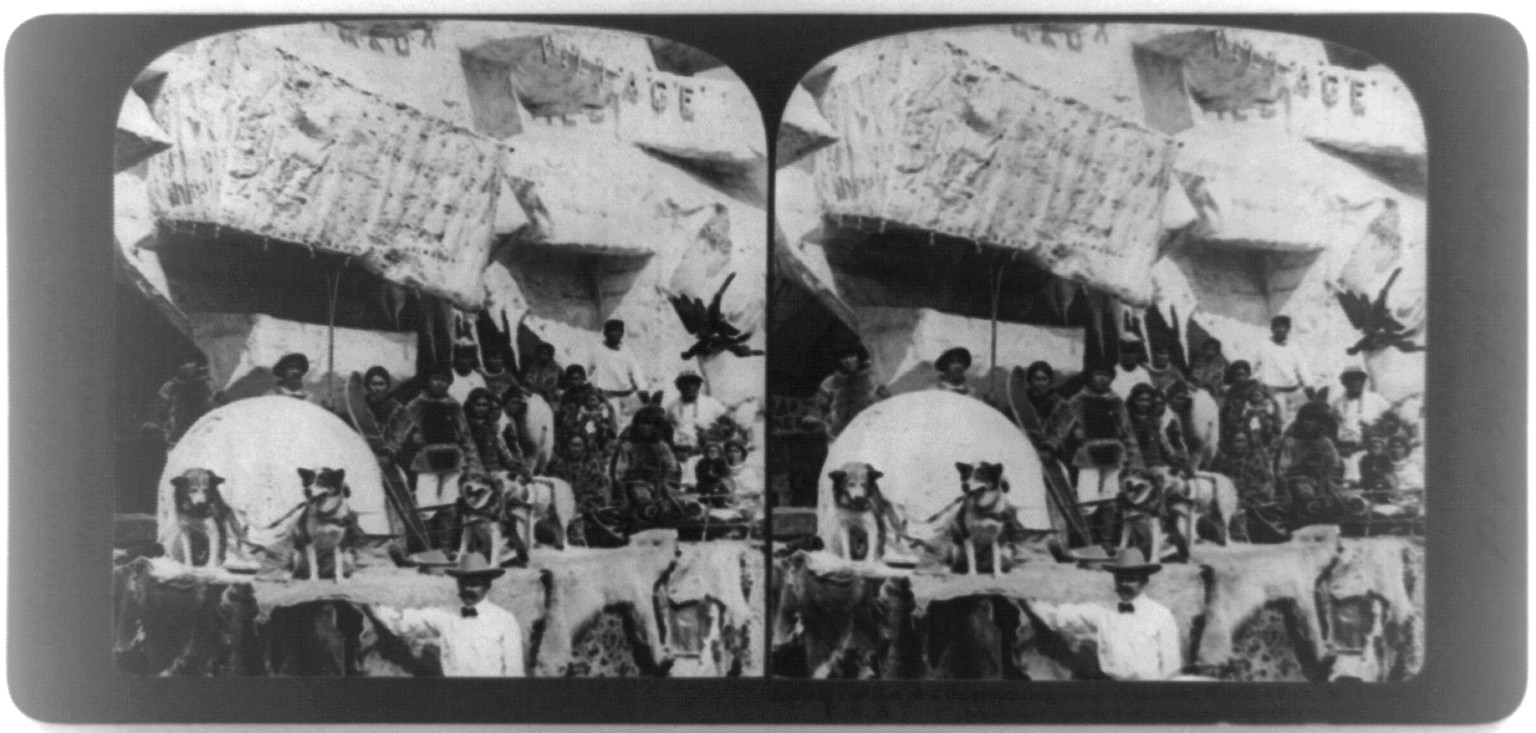 Among the last of a disappearing race--Eskimos, World's Fair, St. Louis, New York : American Stereoscopic Company, c1904. — historic photograph