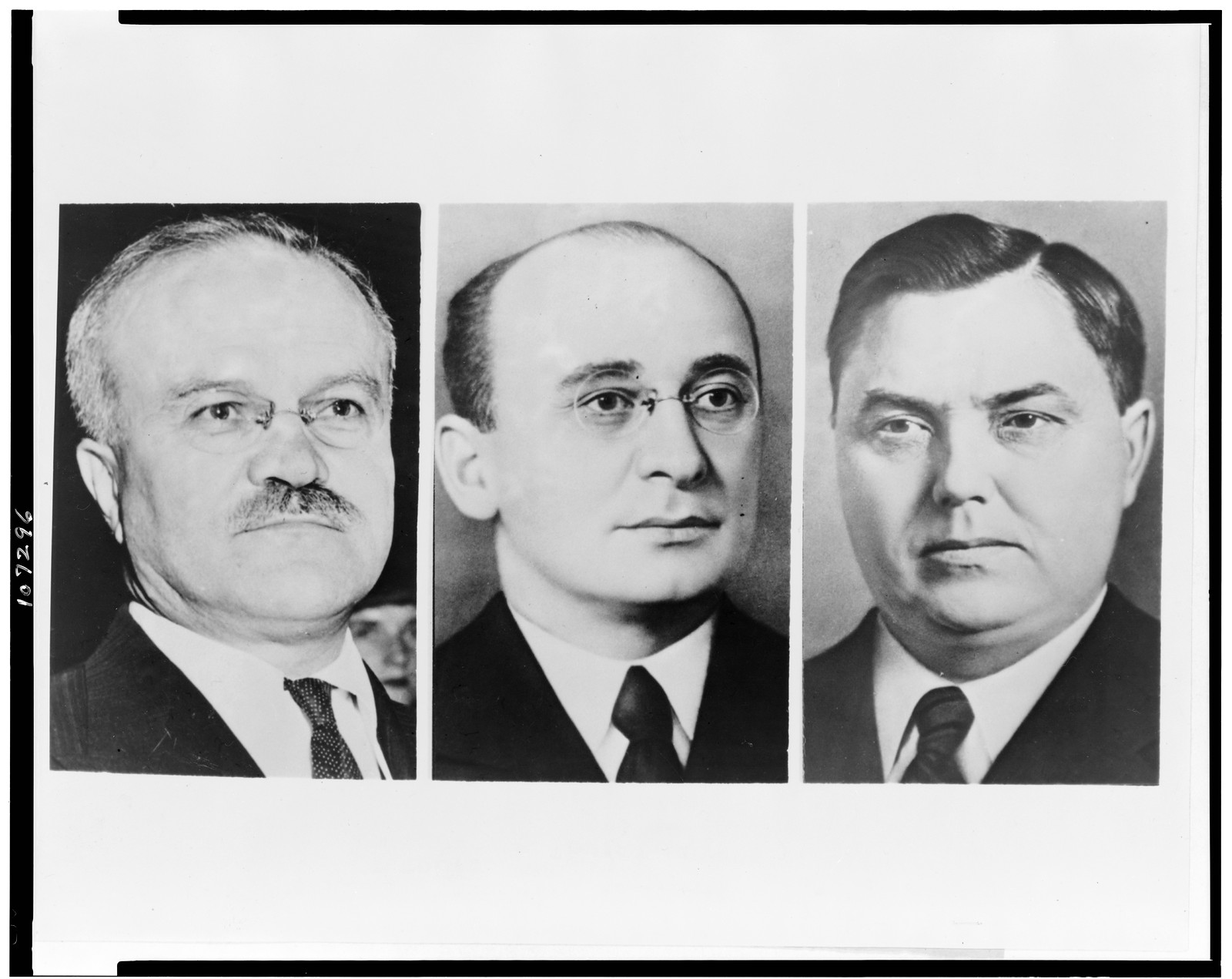 Beria ousted from Kremlin in Big Three"" — historic photograph