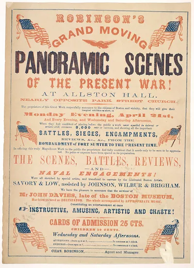 Robinson's Grand Moving Panoramic Scenes of the Present War! at Allston Hall