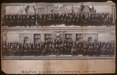 Boston Chamber of Commerce panoramic group portrait, 1895–96