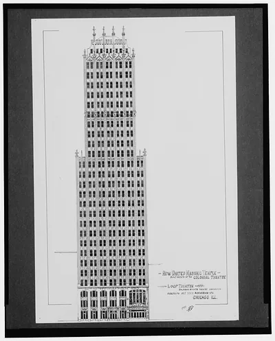 [Loop Theatre and New United Masonic Temple, Randolph St. between State St. and Dearborn St., Chicago, Illinois] / AFD 1925.
