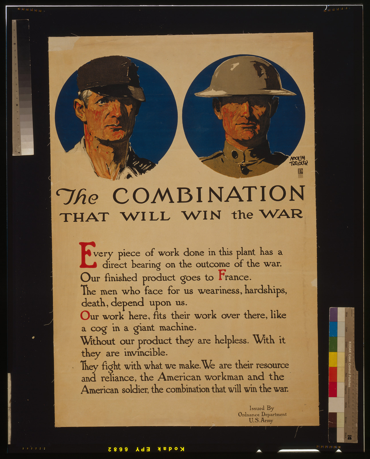 The combination that will win the war / Adolph Treidler., 1917 — vintage poster