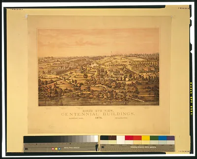 Bird's eye view, Centennial Buildings, Fairmount Park, Philadelphia