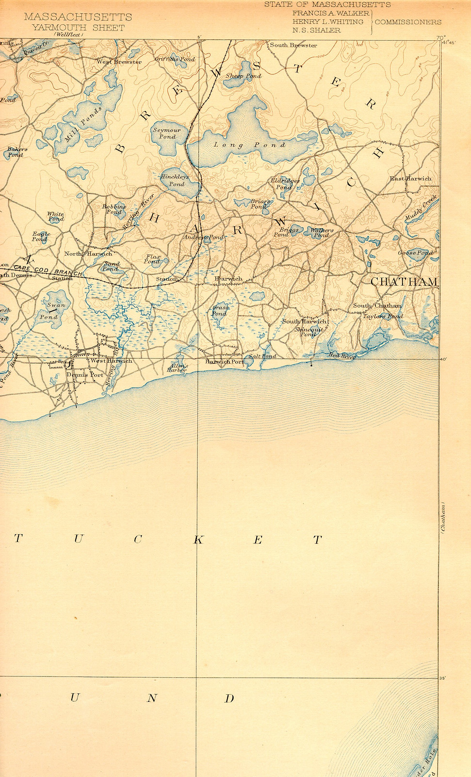 yarm 93 ne, Massachusetts — antique map