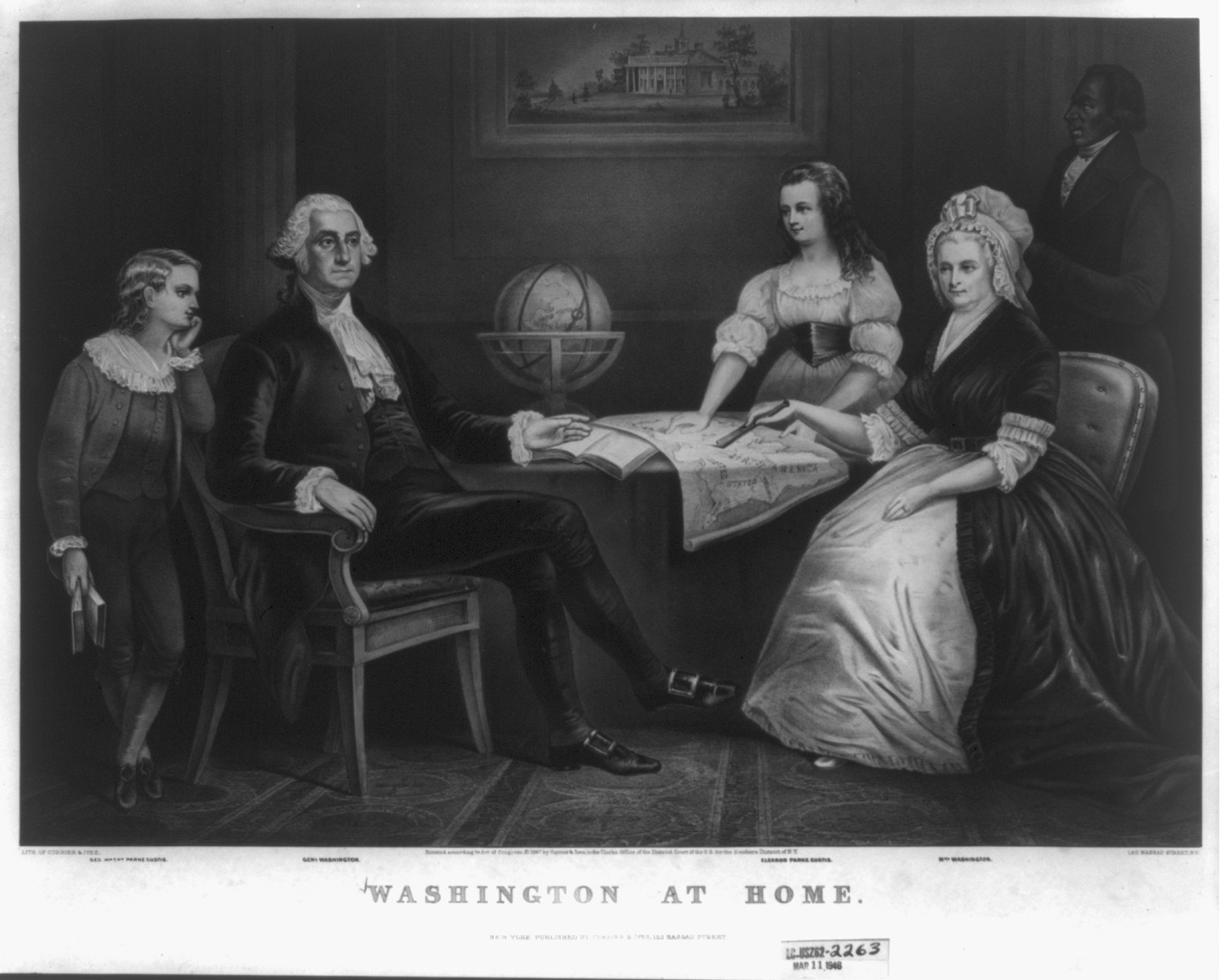 Washington at home, New York : Published by Currier & Ives, c1867. — antique lithograph