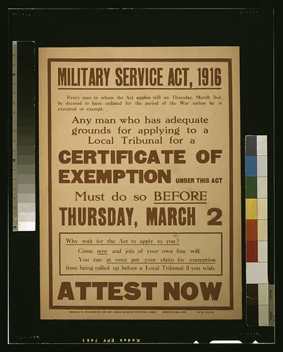 Military Service Act, 1916 recruitment poster