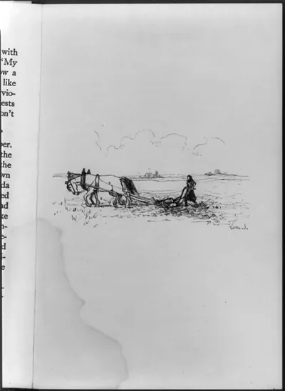 [Girl plowing with horses]