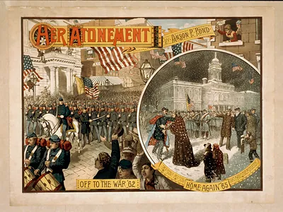 Her Atonement by Anson P. Pond, Civil War poster