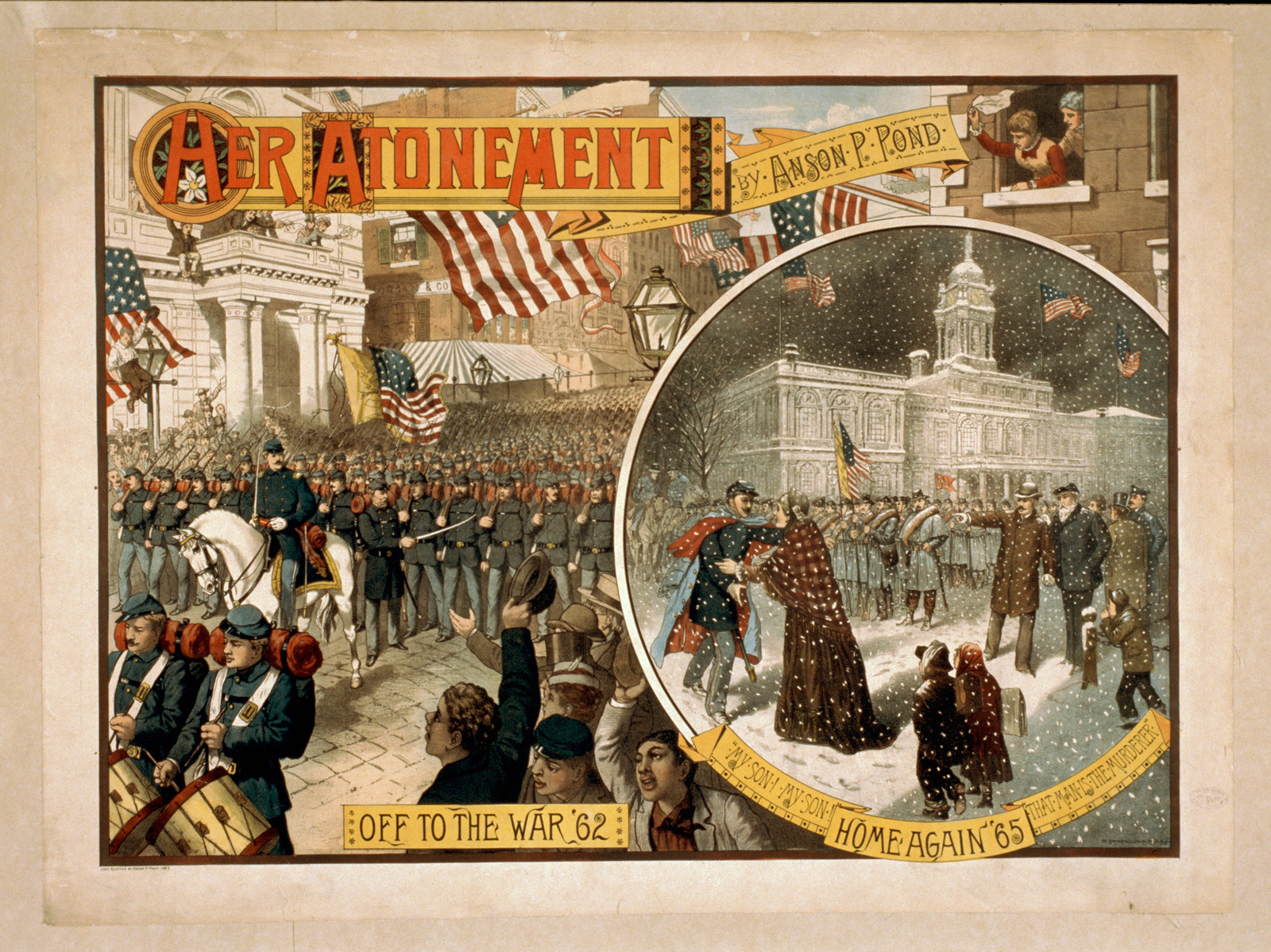 Her Atonement by Anson P. Pond, Civil War poster — vintage poster