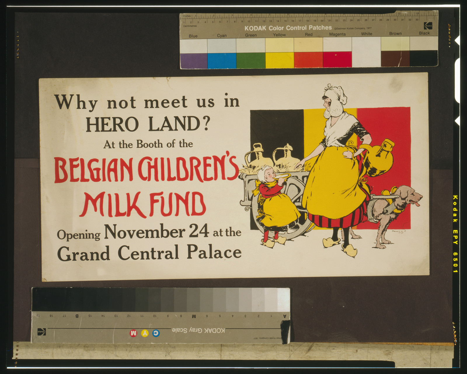 Why not meet us in Hero Land? At the Belgian Children's Milk Fund Opening November 24 at the Grand Central Palace / Sherwood 1917., 1917 — vintage poster