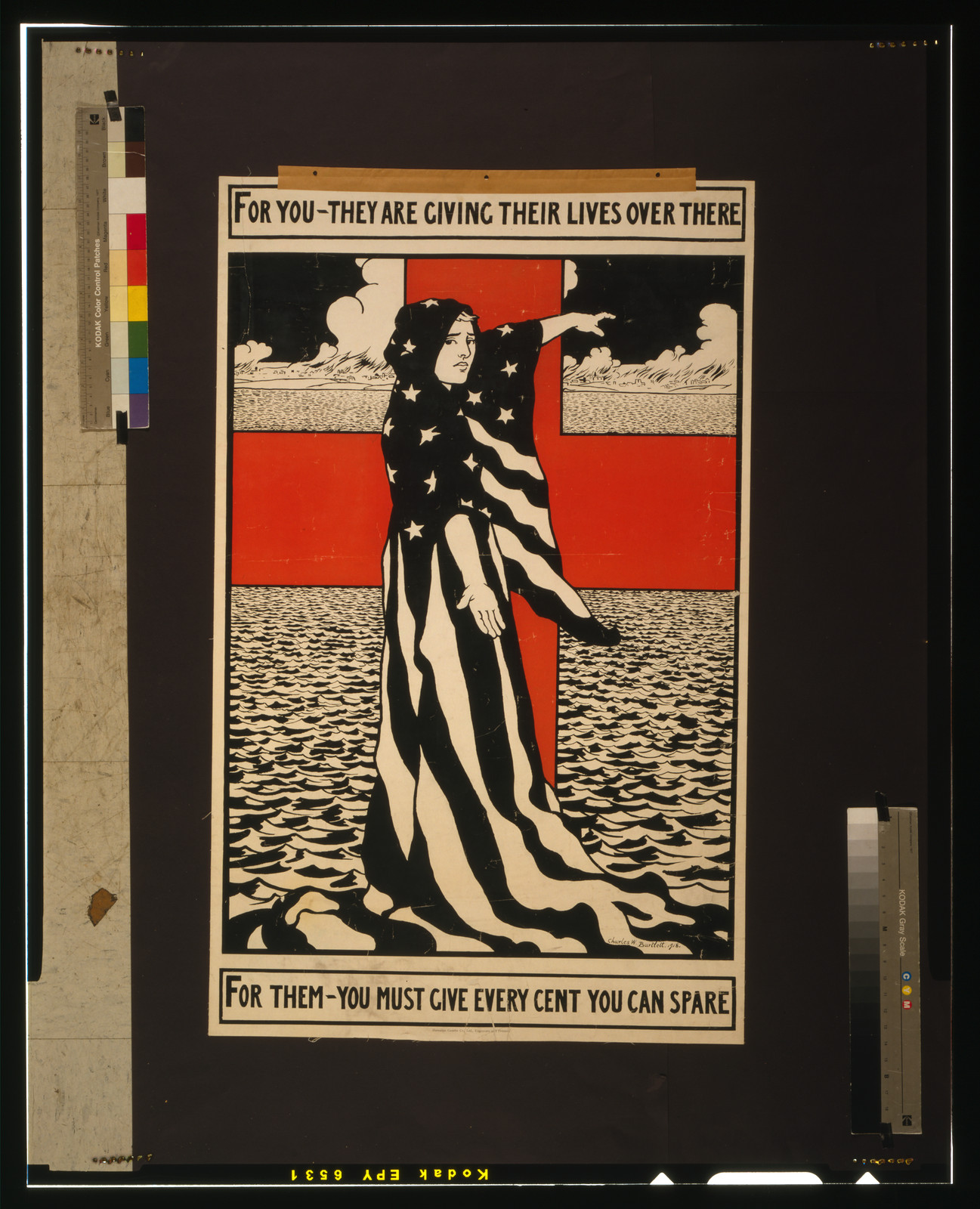 For you - they are giving their lives over there--For them - you must give every cent you can spare / Charles W. Bartlett., Hawaiian Gazette Co., Ltd., Engravers & Printers, 1918. — vintage poster