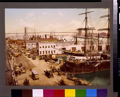 South Street and Brooklyn Bridge, New York City