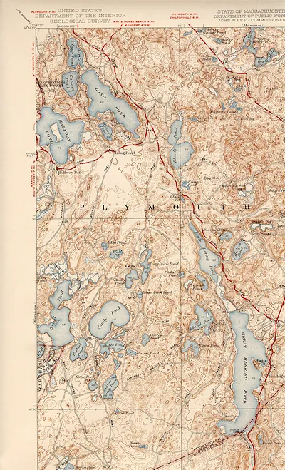 USGS topographic map of Plymouth, Massachusetts area