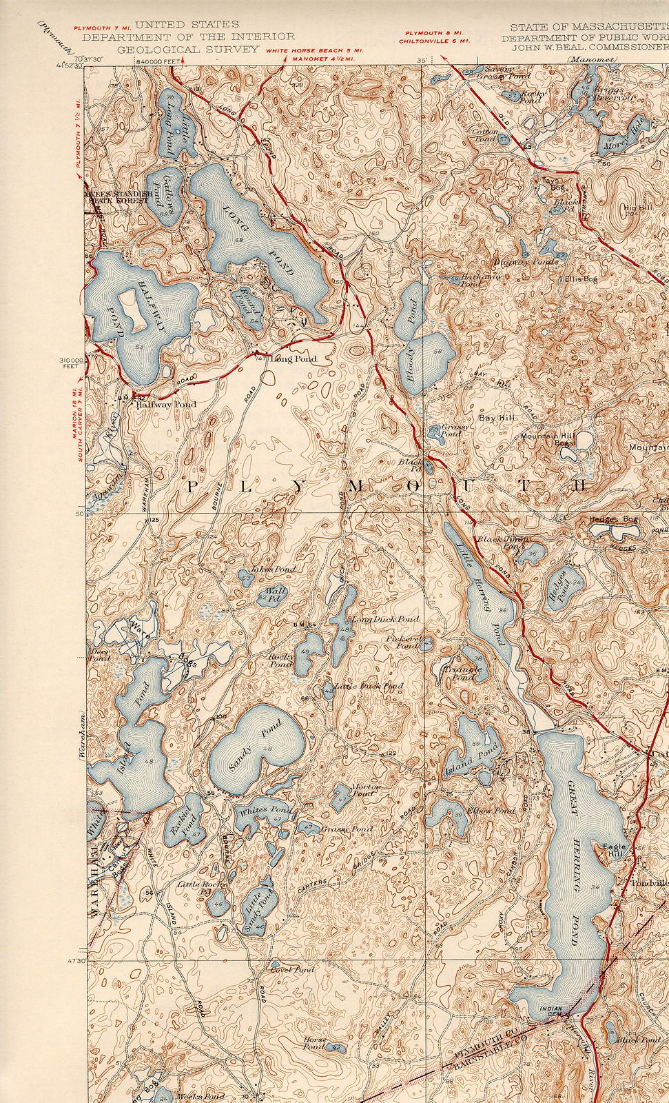 saga 40 nw, Massachusetts — antique map