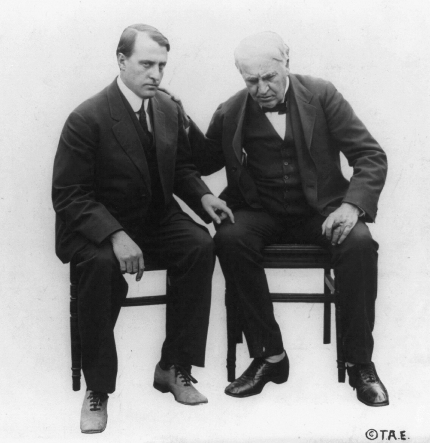 [Thomas Edison and Miller Reese Hutchison], [no date recorded on caption card] — historic photograph
