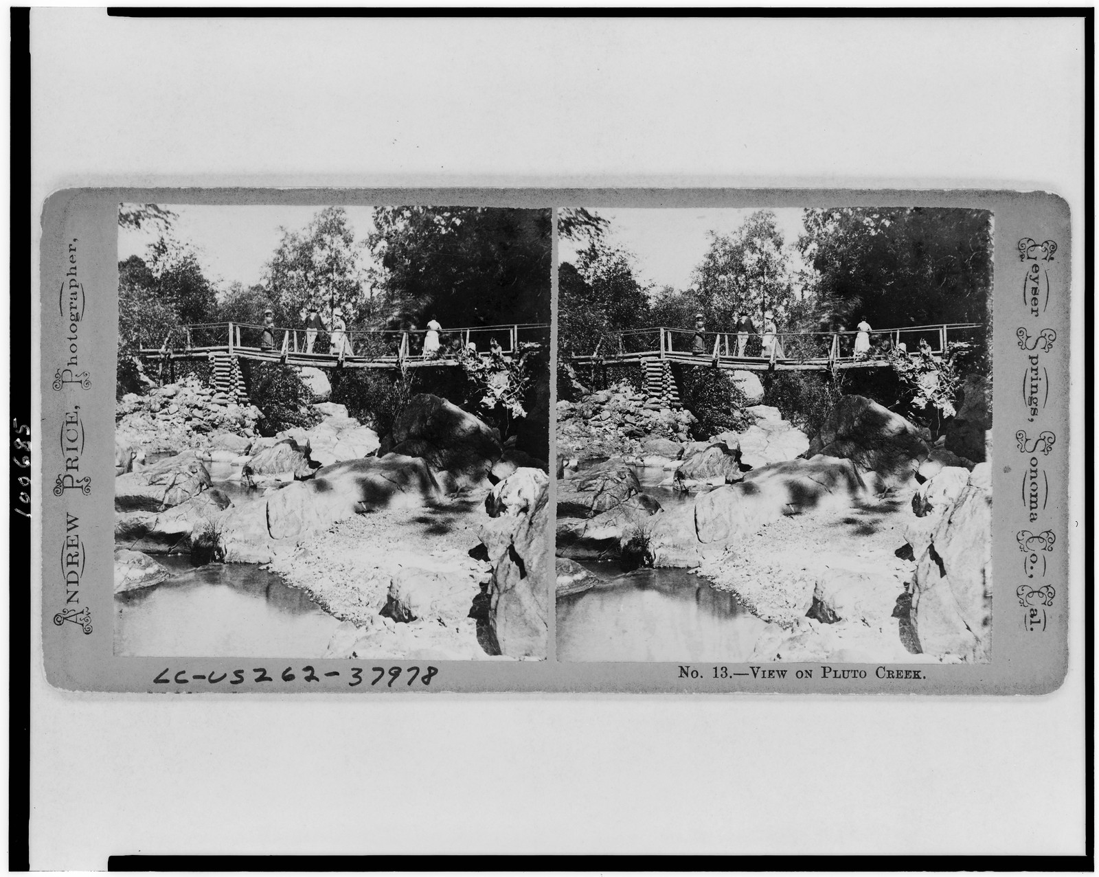 View on Pluto Creek, Geyser Springs, Sonoma County, Cal. / Andrew Price, photographer., [ca. 1880] — historic photograph