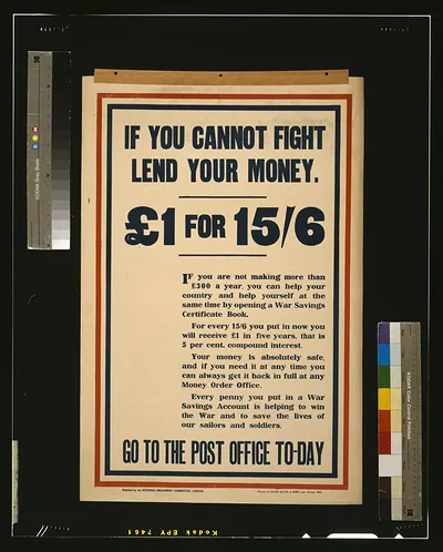 If you cannot fight, lend your money. f1 for 15/6. Go to the post office to-day / printed by David Allen & Sons Ltd., Harrow, Mdx.