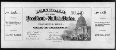 Card of Admission to the Inauguration of [Cleveland] the President of the United States, March 4, 1893 - No. 448