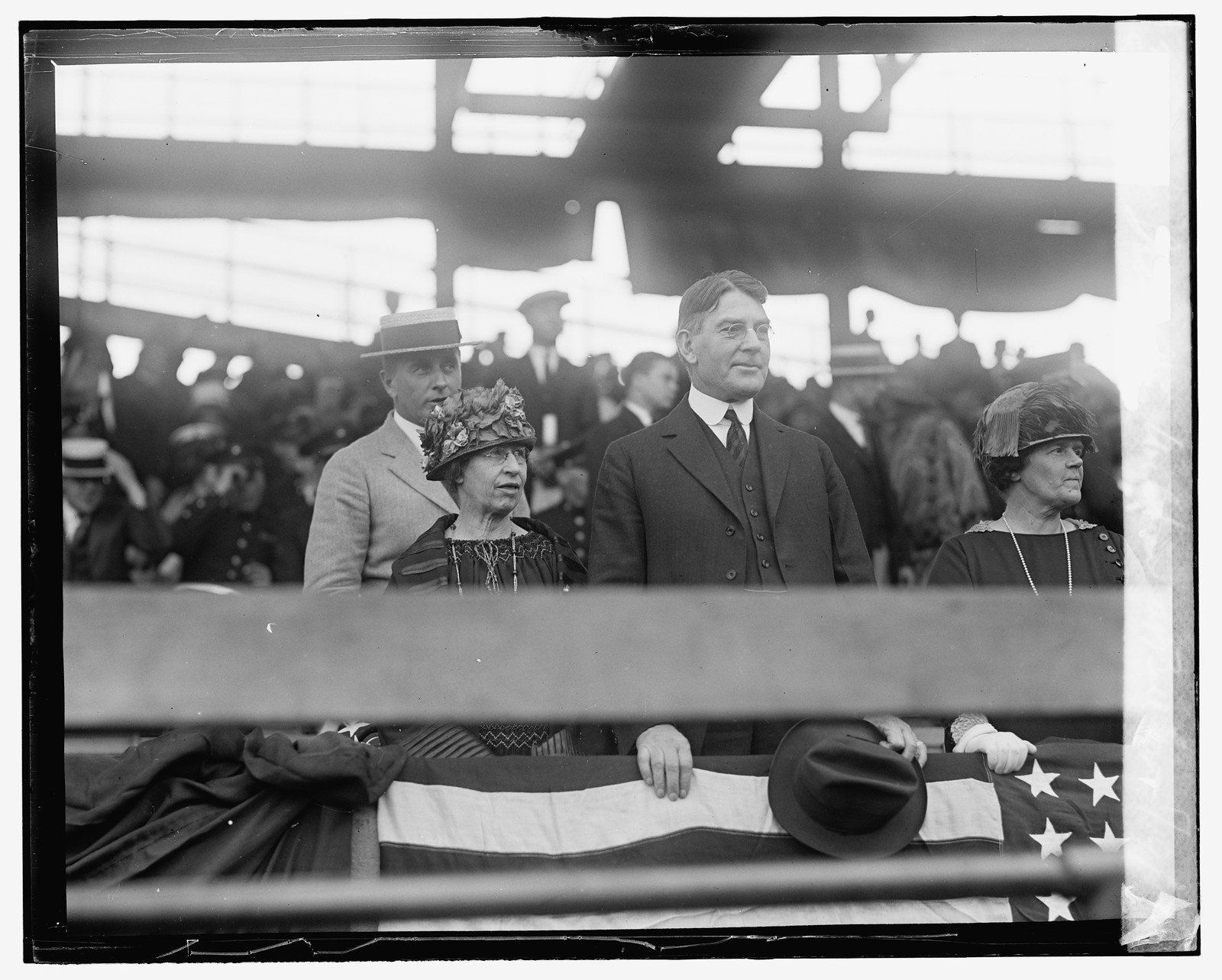 Secty. & Mrs. Wilbur at ballgame, 5/19/24, [19]24 May 19. — historic photograph