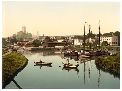 Town and harbor Cleves Westphalia Germany