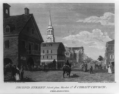 Second Street North from Market St. with Christ Church - Philadelphia