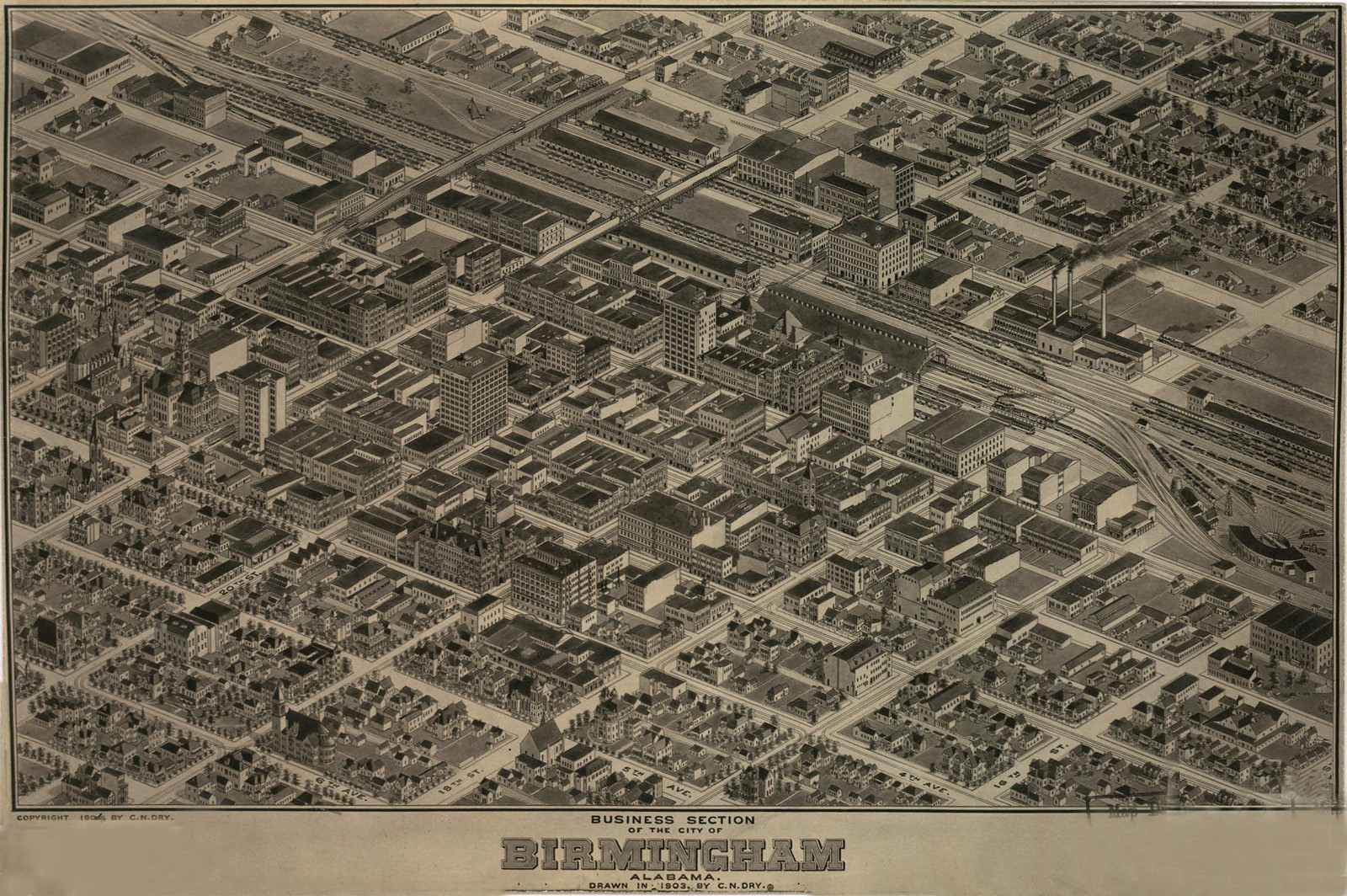 Birmingham, Alabama, 1904, 1904 — antique map