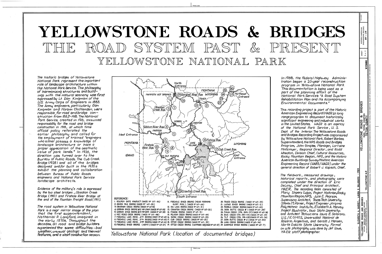 Yellowstone Roads and Bridges - Past and Present — historic image